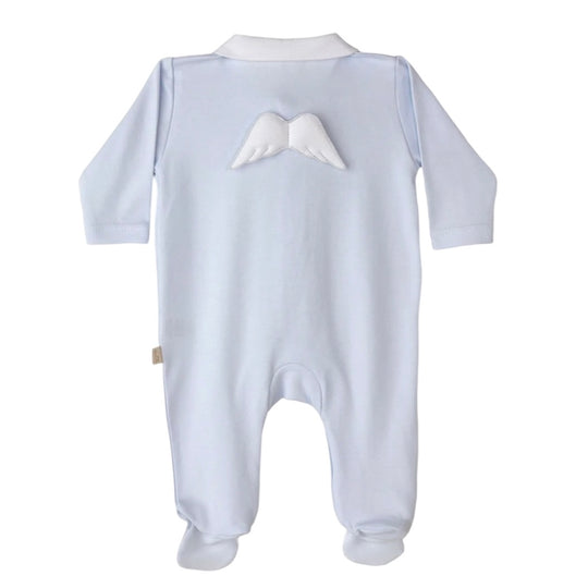 Baby Boys Blue Angel Wings Babygrow