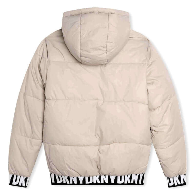 DKNY Boys Black & Beige Reversible Puffer Jacket
