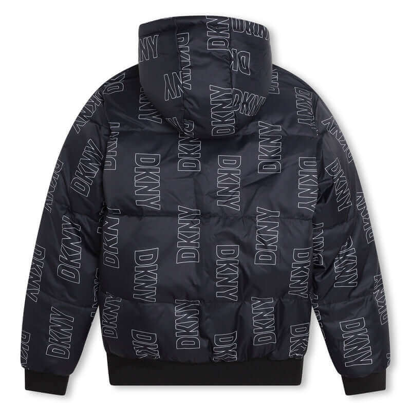 DKNY Boys Black & Beige Reversible Puffer Jacket