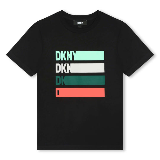 Boys Black Colour Stripe  T-Shirt