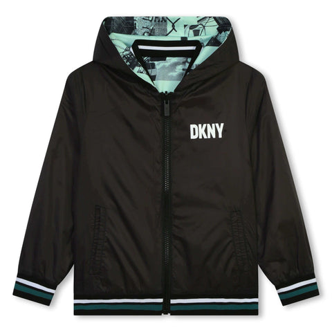 DKNY Boys Black Reversible Zip Up Jacket