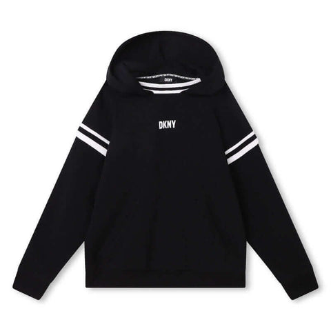 DKNY Boys Black & White Logo Hoodie