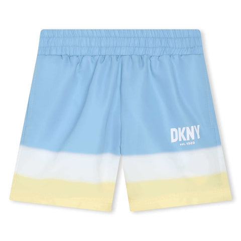 DKNY Boys Blue & Lemon Block Swim Shorts