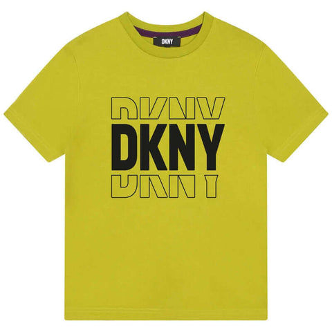 DKNY Boys Organic Yellow Logo T-Shirt