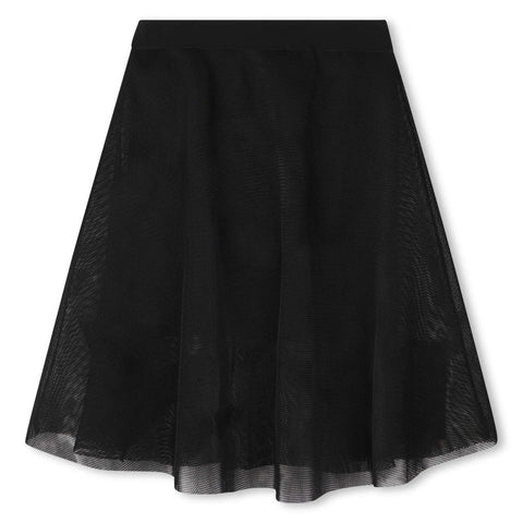 DKNY Girls Black Logo Tulle Skirt