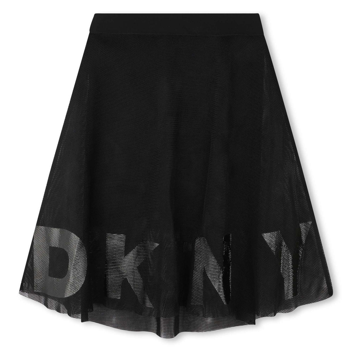 DKNY Girls Black Logo Tulle Skirt