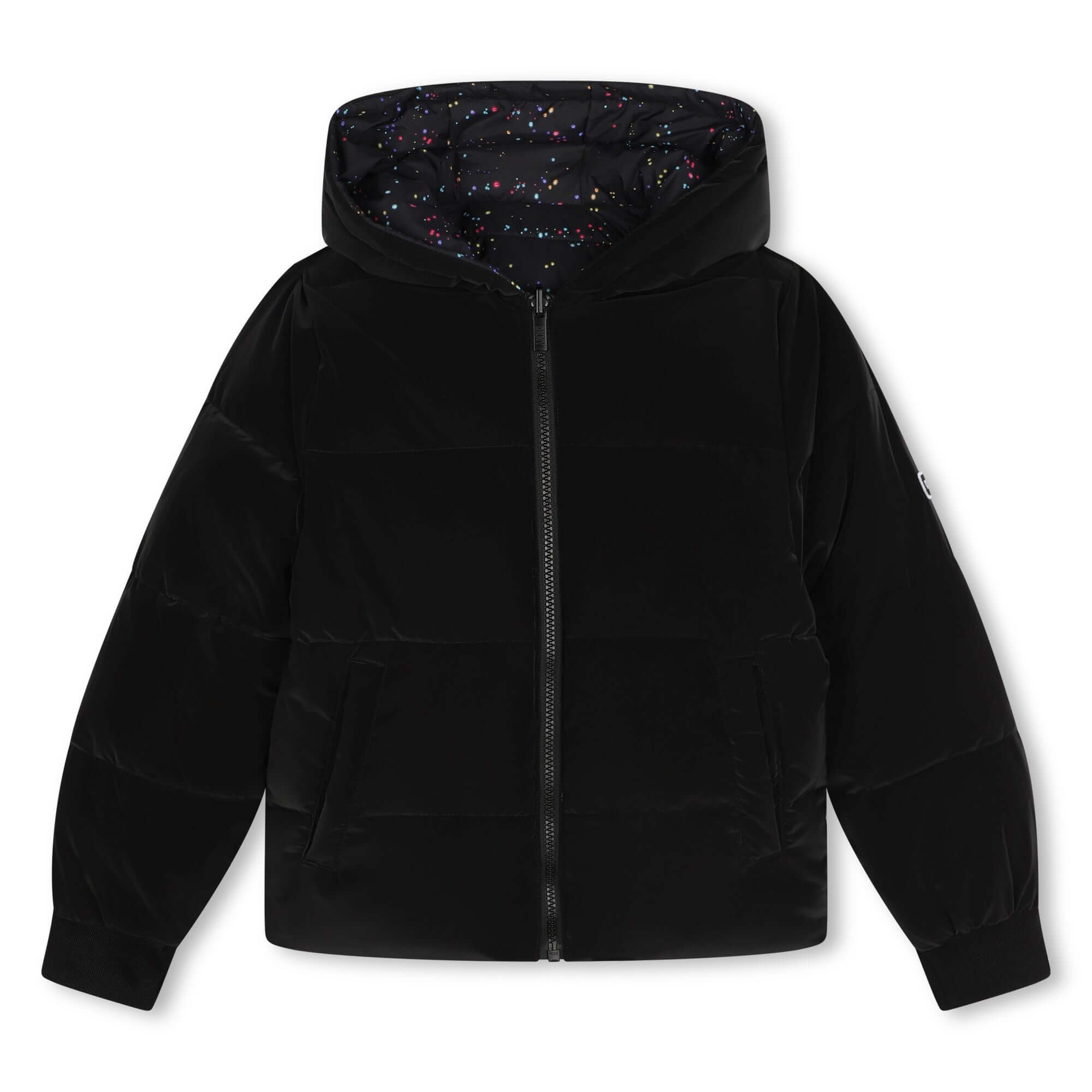 DKNY Girls Black Reversible Puffer Coat