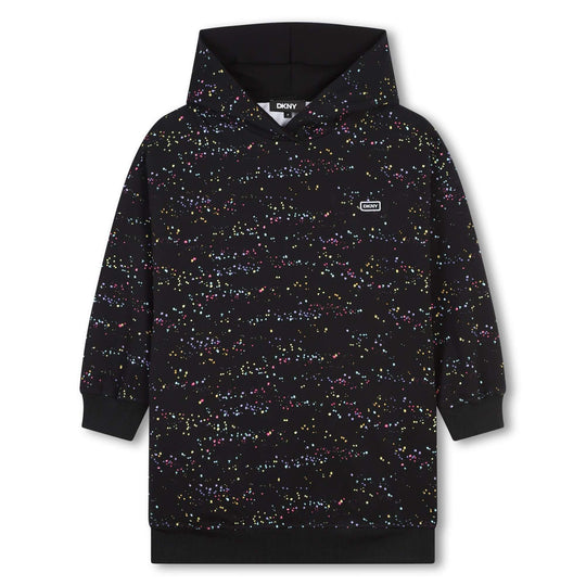 Girls Black Speckle Dress