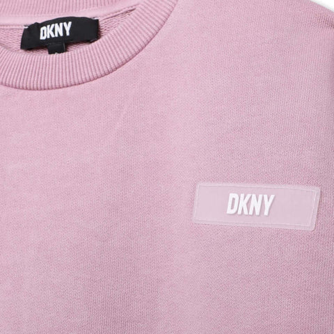 DKNY Girls Dusty Pink Long Sleeved Dress