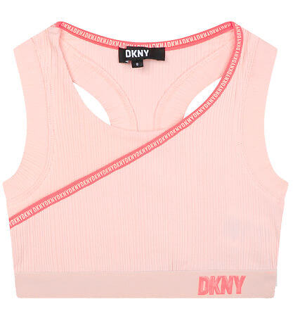 DKNY Girls Pink Striped Crop Top