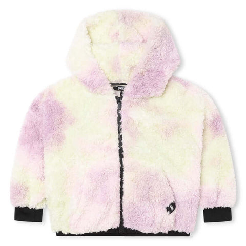 DKNY Girls Tie Dye Teddy Hooded Jacket