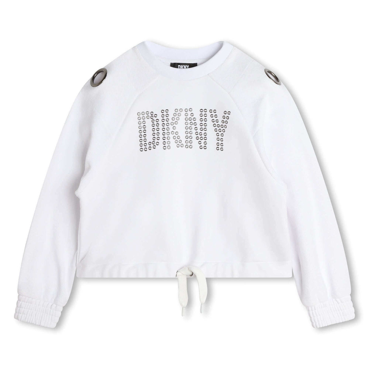 DKNY Girls White Eyelet Sweatshirt