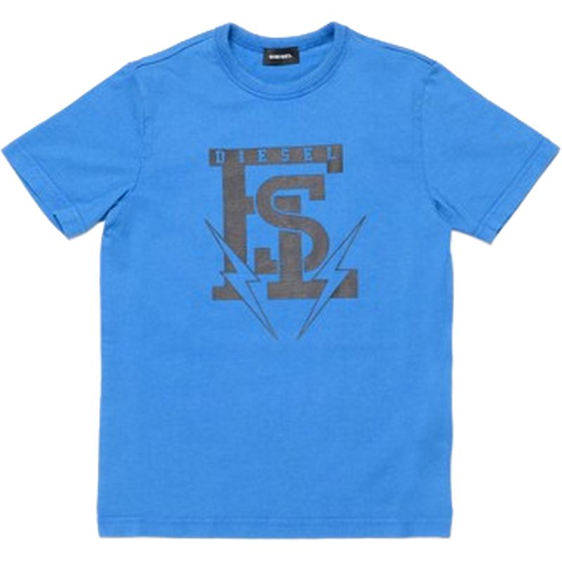 Diesel Boys Blue T-Shirt With FSL Print
