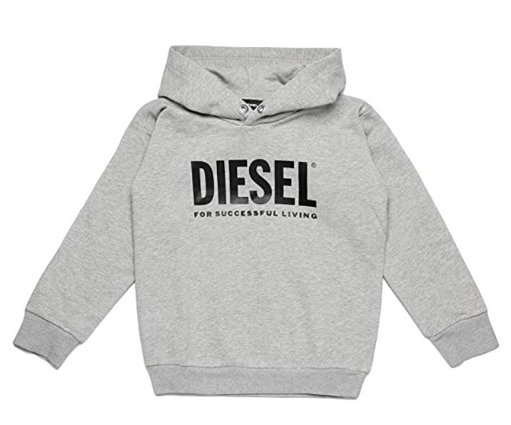 Diesel Boys Grey Cotton Logo Sweatshirt