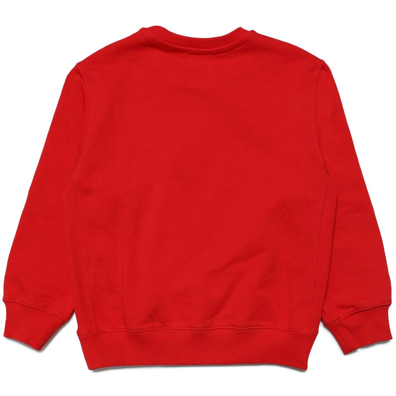 Diesel Boys Red Cotton Logo Sweatshirt