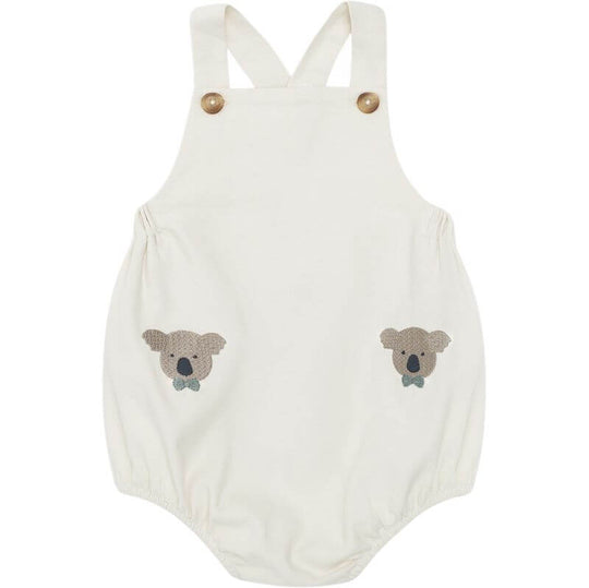 Boys White Organic Cotton Koala Romper