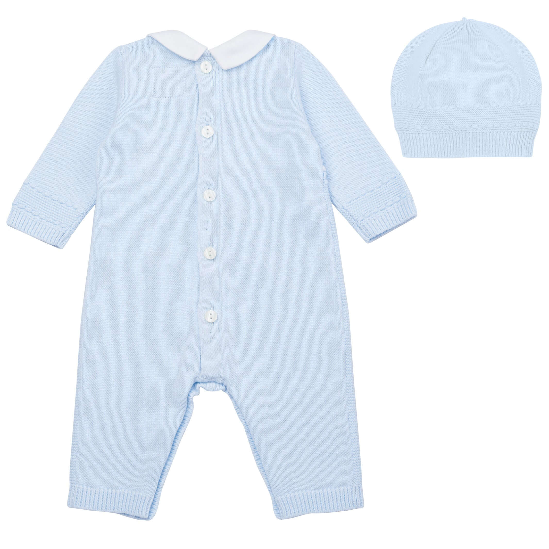 Emile Et Rose Baby Boys Blue Knitted Outfit & Hat