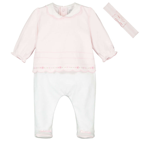 Emile Et Rose Baby Girls Pink Babygrow & Headband