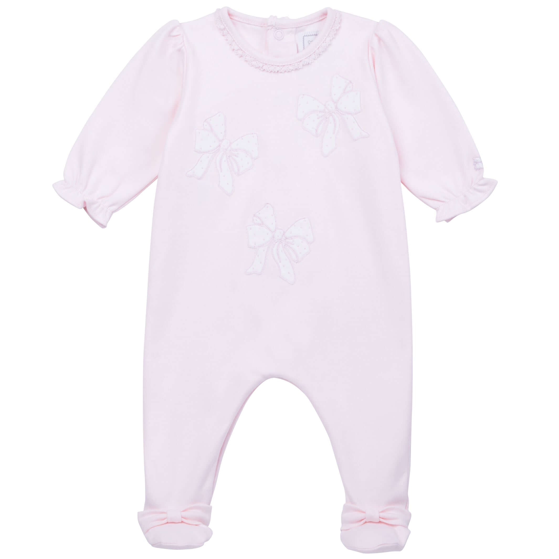 Emile Et Rose Baby Girls Pink Bow Babygrow