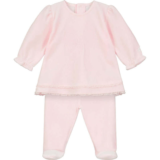 Baby Girls Pink Ella Velour Set