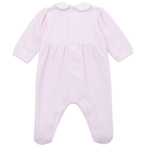 Emile Et Rose Baby Girls Pink Velour Babygrow