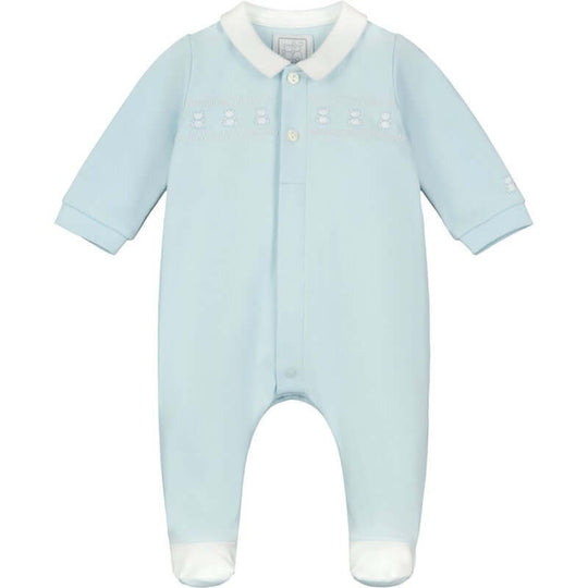 Boys Blue Cotton Bear Babygrow