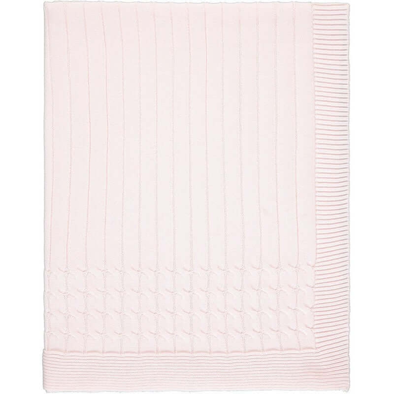 Emile Et Rose Girls Pink Cable Knit Blanket