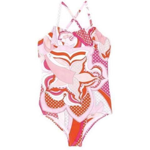 Emilio Pucci Girls Pink Colourful Swimsuit