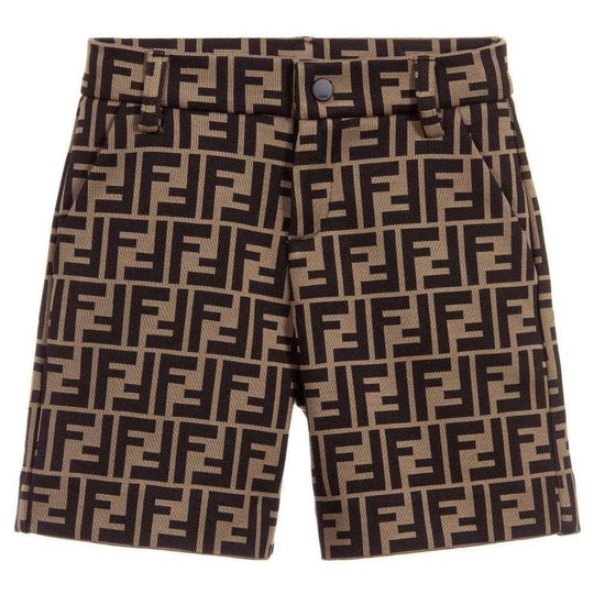Boys Brown FF Logo Shorts