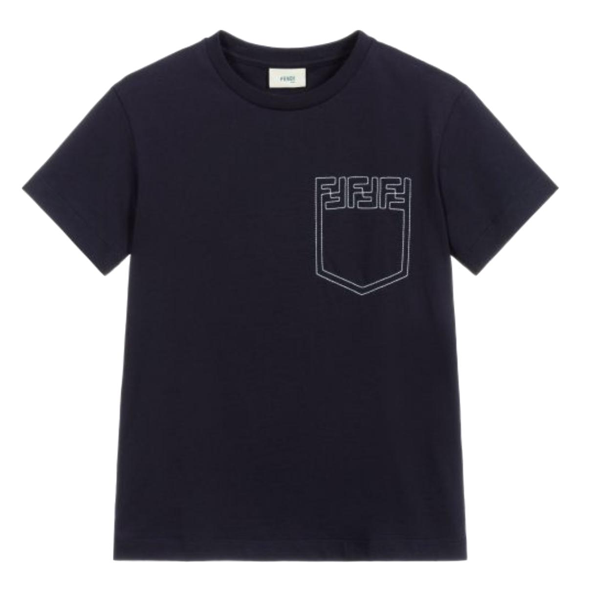 Fendi Boys Navy Logo T-shirt