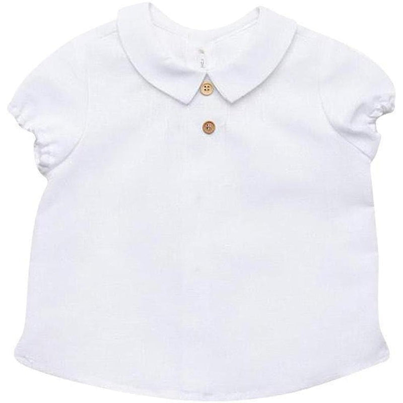 Fina Ejerique Baby Boys White Linen Shirt