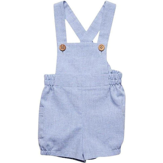 Boys Pale Blue chambray Romper