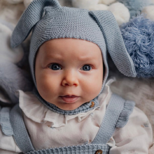 Baby Boys Blue Bunny Hat