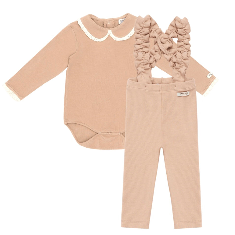 Donsje Girls Rose Mocha Enzi Legging Set