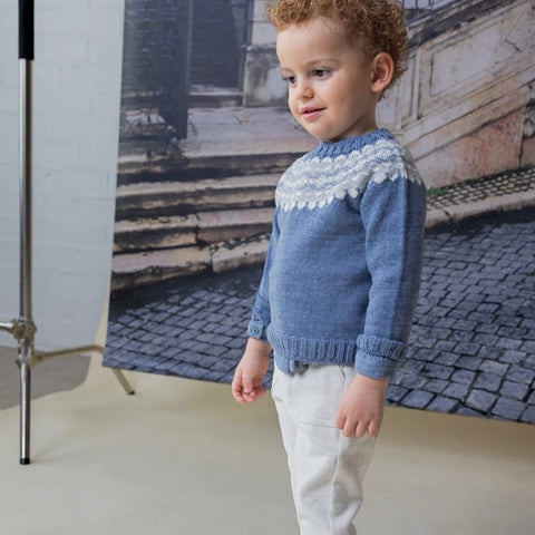 Fina Ejerique Boys Blue Merino Wool Set