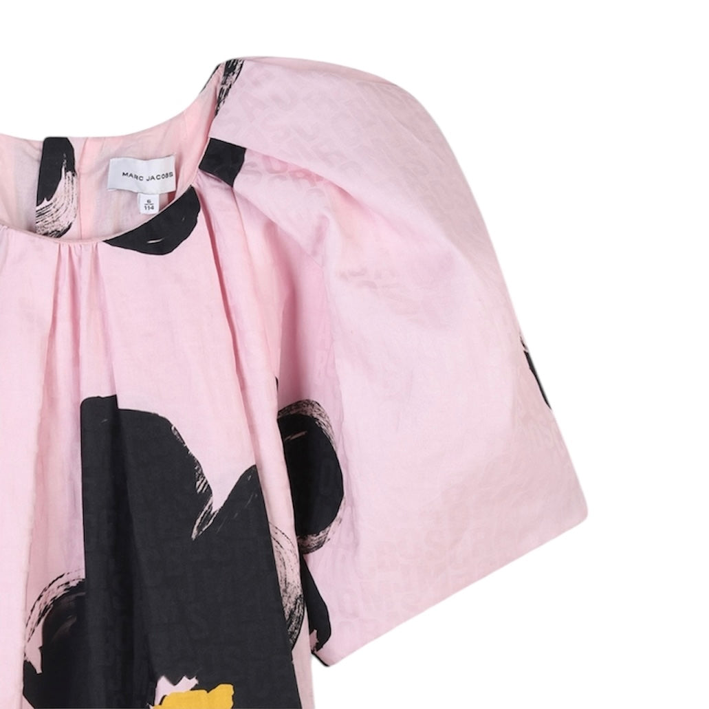 Marc Jacobs Girls Pink Short Sleeved Flower Dress