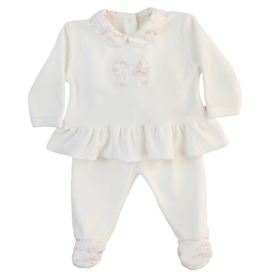 Girls Cream Bow Set