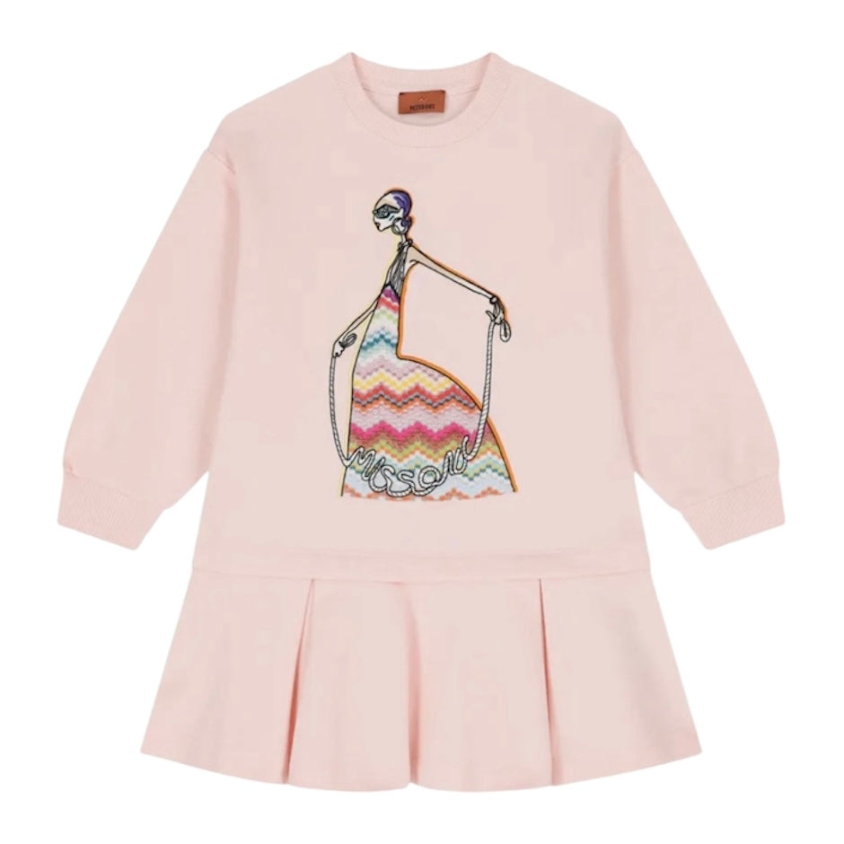 Missoni Kids Girls Pink Jersey Dress