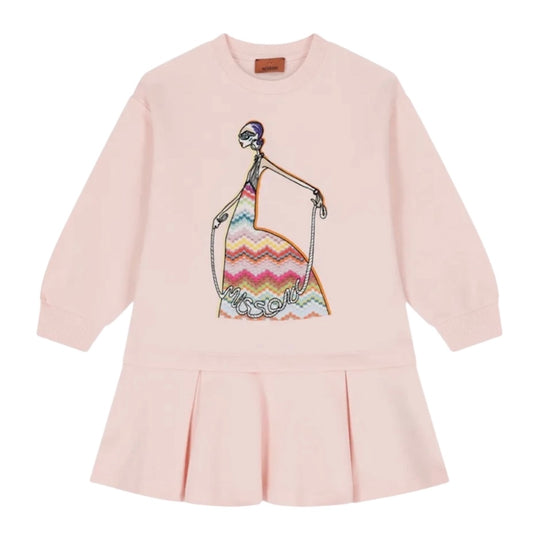 Girls Pink Jersey Dress