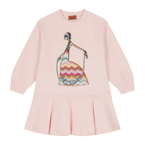 Missoni Kids Girls Pink Jersey Dress