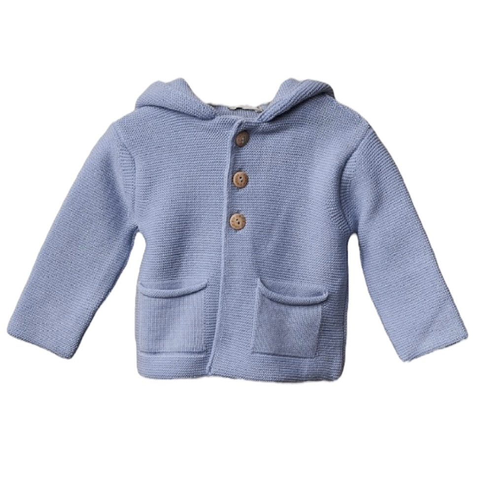 Wedoble Baby Boys Blue Knit Teddy Jacket