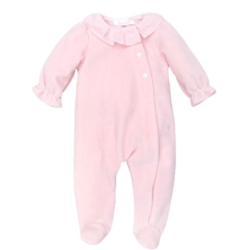 Girls Pink Frill Babygrow