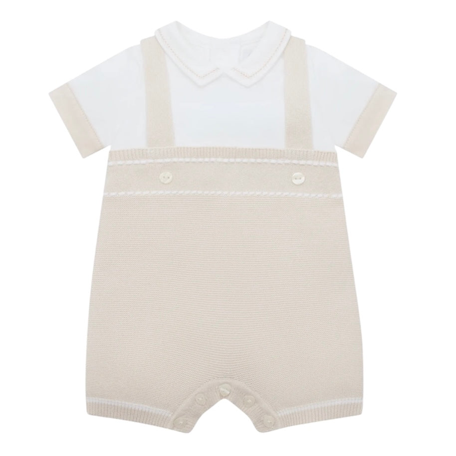 Emile Et Rose Baby Boys Beige 'Lowe' Knitted Romper