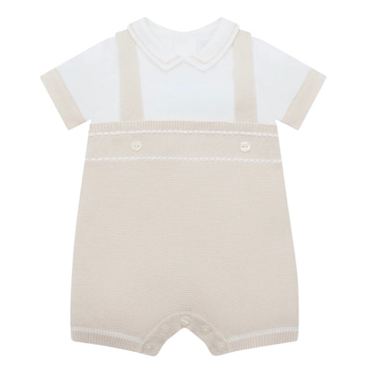 Baby Boys Beige 'Lowe' Knitted Romper