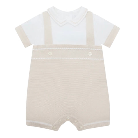 Emile Et Rose Baby Boys Beige 'Lowe' Knitted Romper