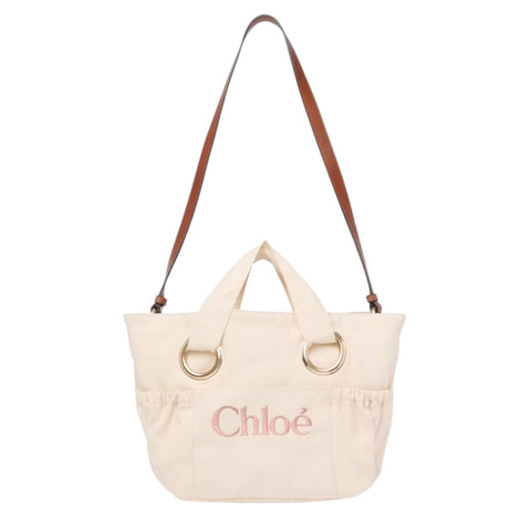 CHLOE Girls Cream Canvas Tote Bag