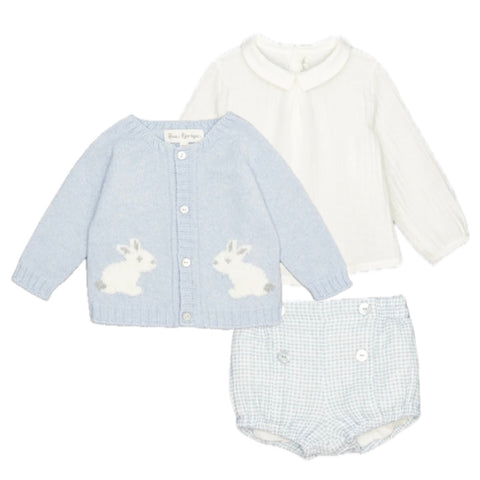 Fina Ejerique Baby Boys Blue Knitted Bunny Set