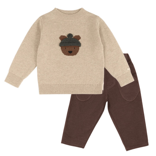Boys Biscotti Melange Denn Bear Merino Wool Set