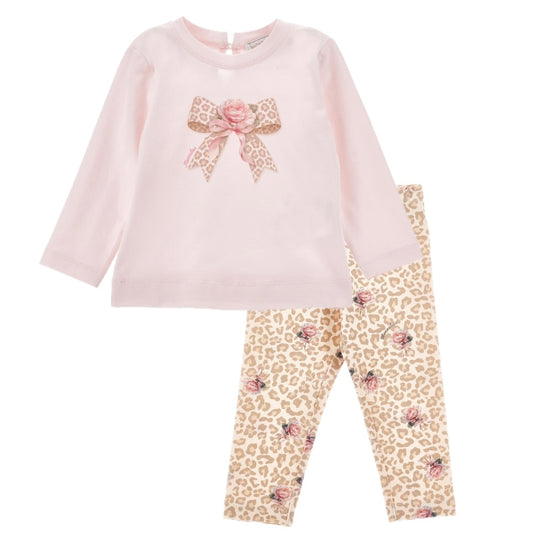 Girls Pink Leopard Print Legging Set