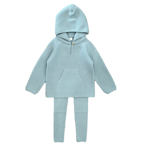 Granlei Boys Green Knit Hooded Set